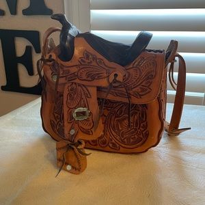 Western Saddle Purse Leather
